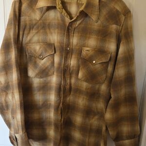 Pendleton Men's Brown Plaid Dress Shirt